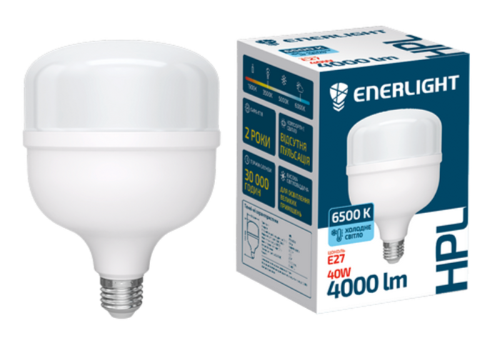 Лампа світлодіодна ENERLIGHT HPL 40Вт 6500K E27